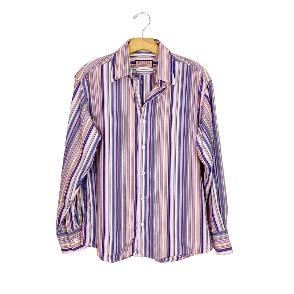 Thomas Pink Pink Striped “Personally Pink” Shirt Men